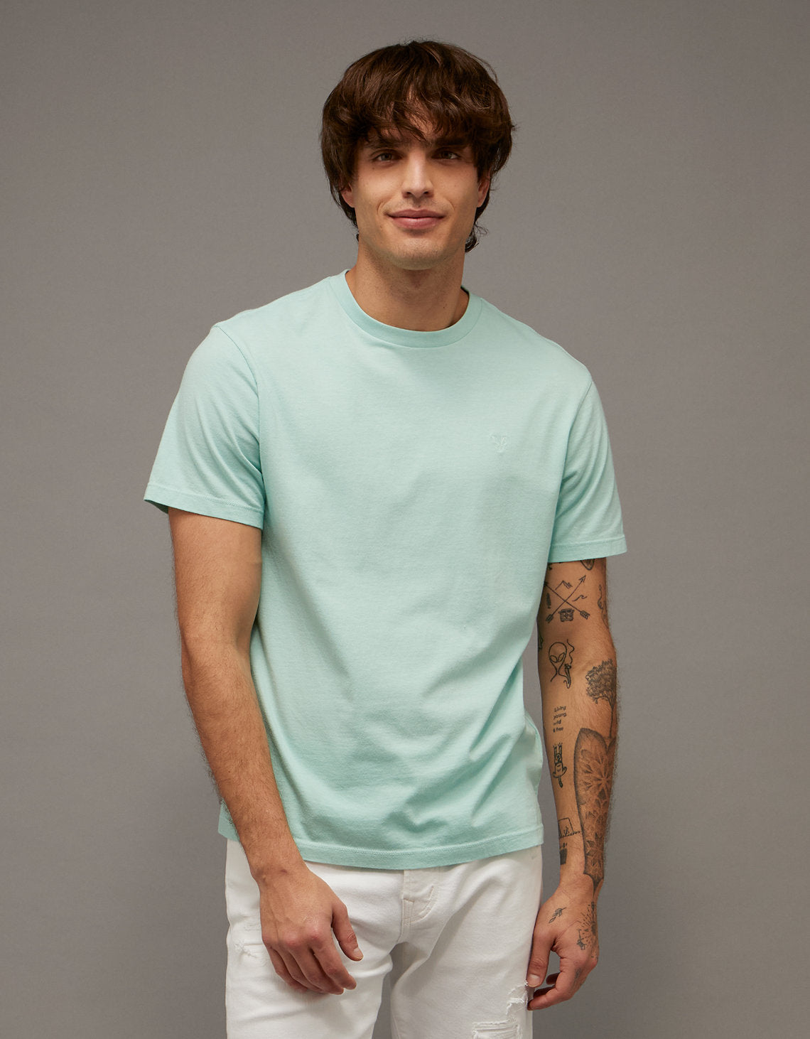Camiseta de ajuste estándar Ae Lived-in - Verde 1164_4155_395_of