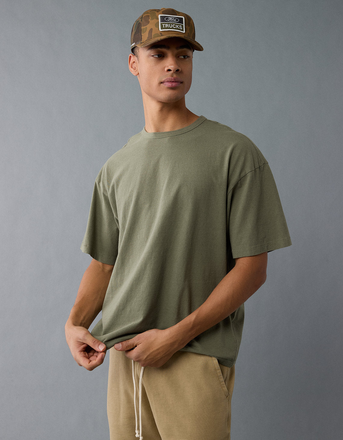 Camiseta de mezcla de lino Ae Boxy - Generico 1164_4217_309_of