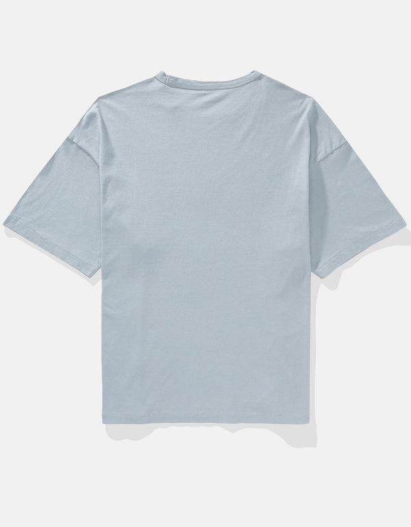 Camiseta de mezcla de lino Ae Boxy - Azul