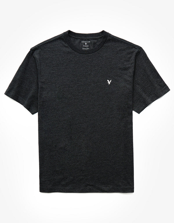 Camiseta manga corta básica de hombre AE - Negro