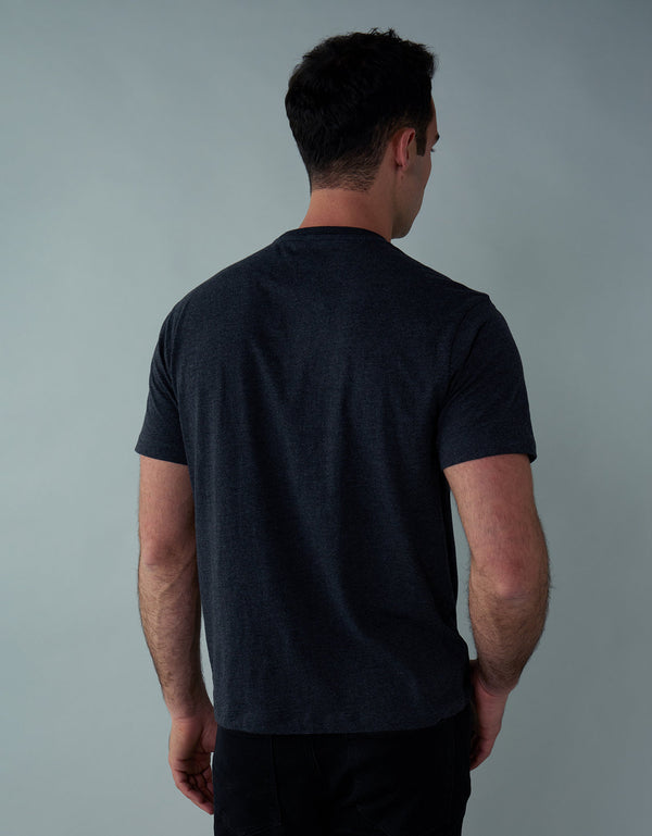 Camiseta manga corta básica de hombre AE - Negro