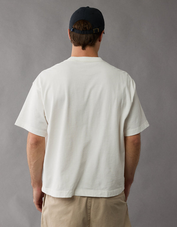 Camiseta de punto afelpado Ae Boxy - Blanco