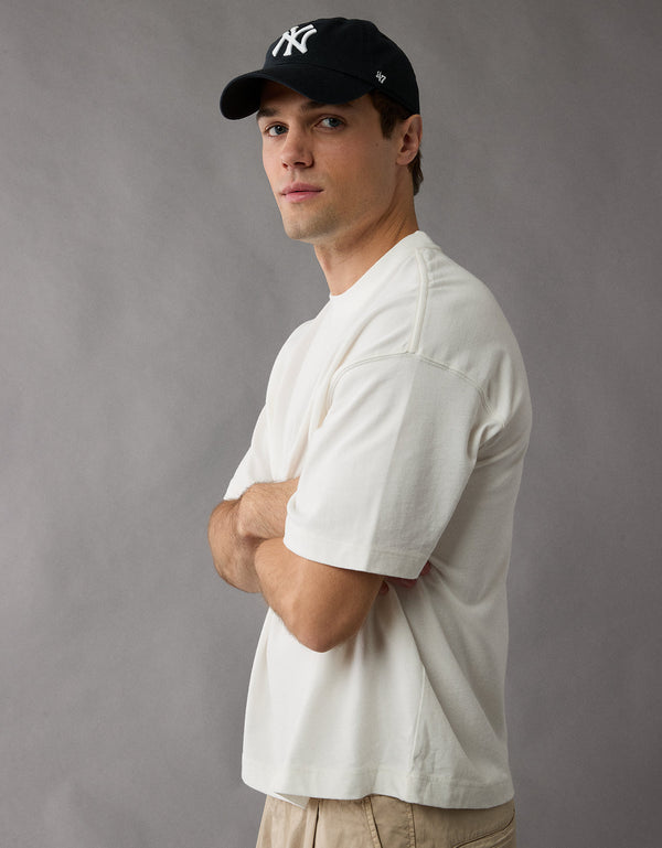 Camiseta de punto afelpado Ae Boxy - Blanco