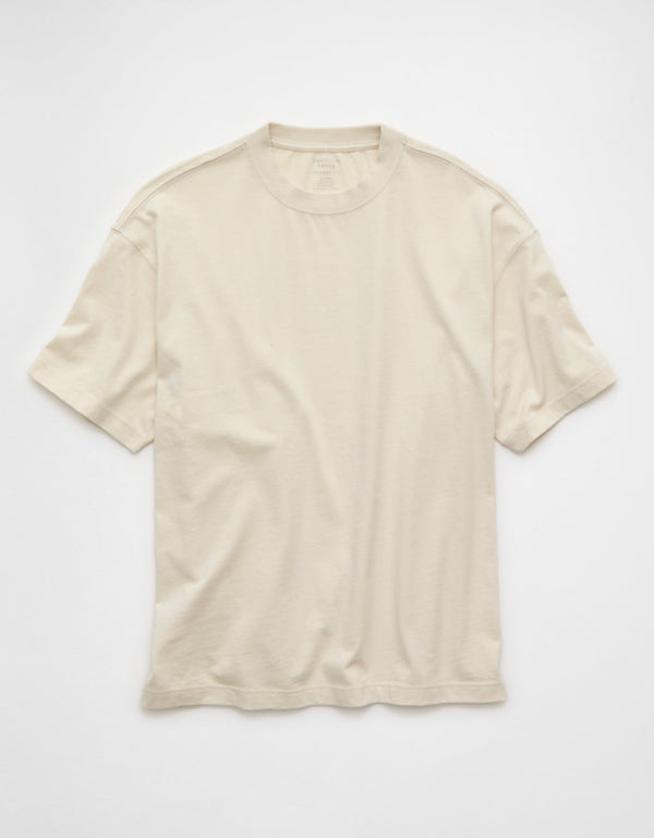 Camiseta de punto afelpado Ae Boxy - Caqui