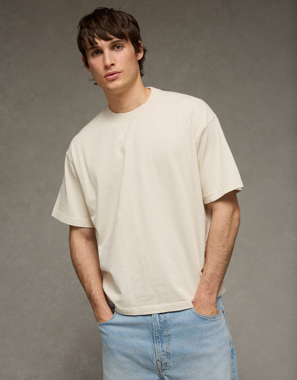Camiseta de punto afelpado Ae Boxy - Caqui