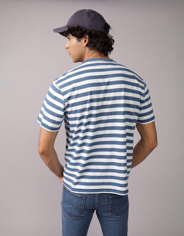 Camiseta a rayas - Azul