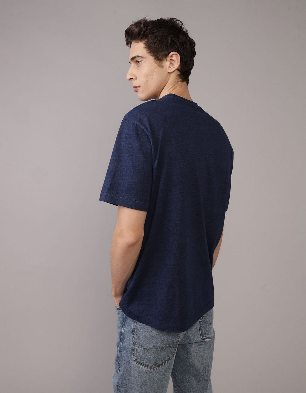 Camiseta de Cuello Redondo Ae - Azul 1164_4826_451_ob