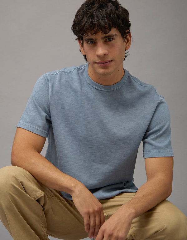 Camiseta Tejida Boxy Ae - Azul