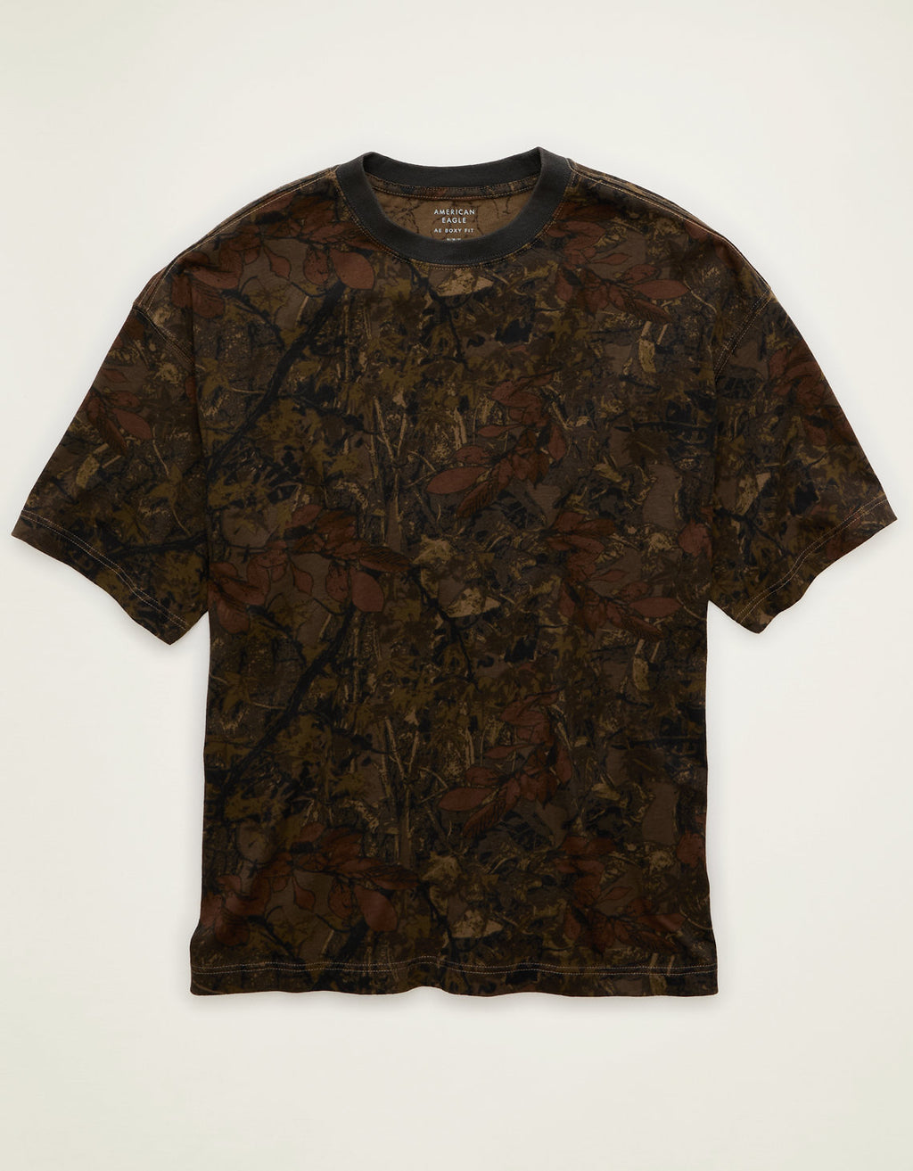 Camiseta de ajuste cuadrado de jersey afelpado de Ae. - Verde 1164_5344_342_f