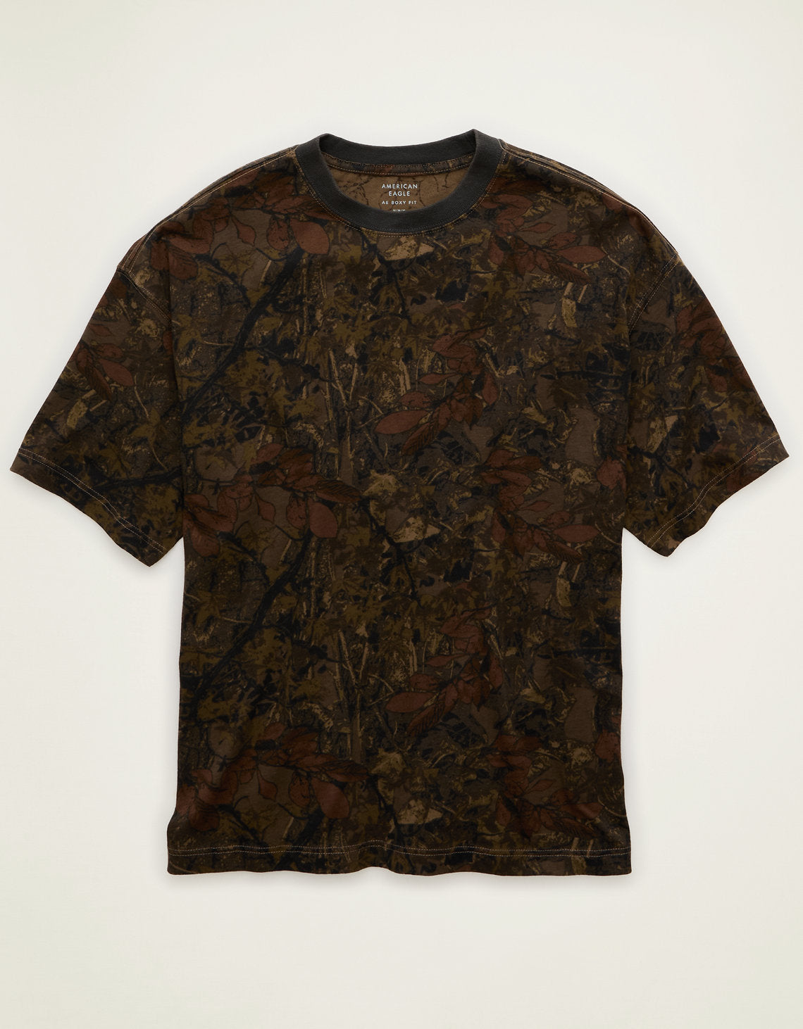 Camiseta de ajuste cuadrado de jersey afelpado de Ae. - Verde 1164_5344_342_f