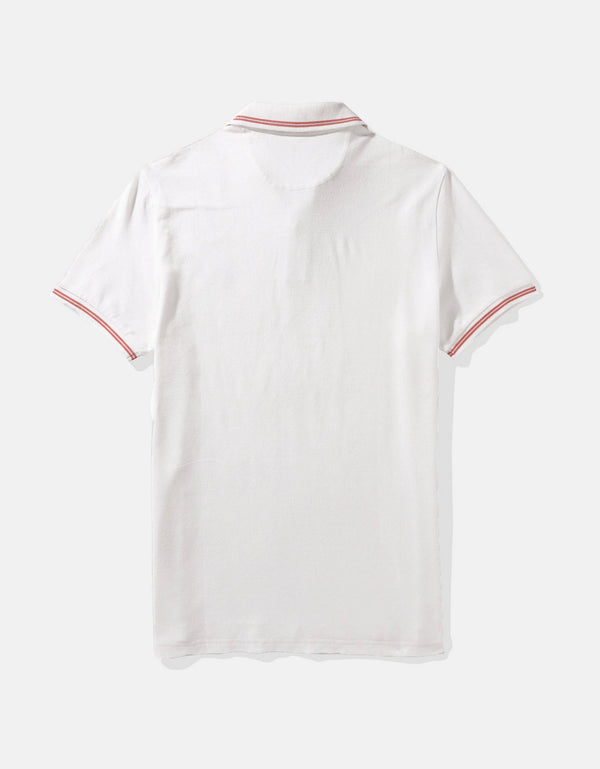 Camiseta tipo polo de piqué de hombre AE - Blanco