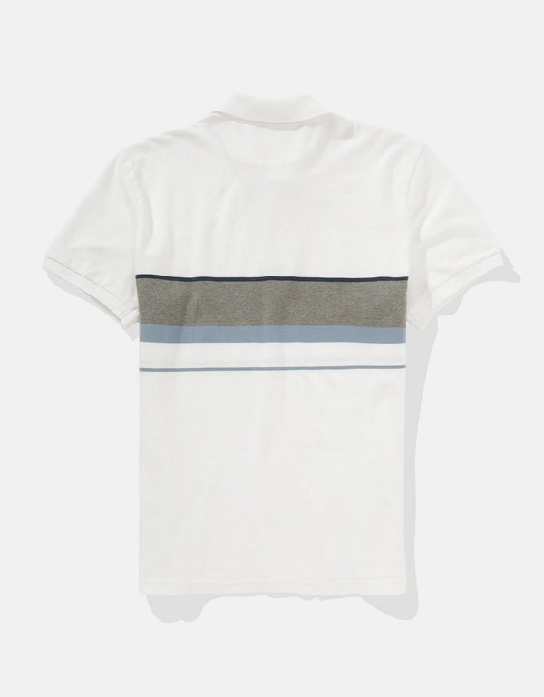 Camiseta Tipo Polo Manga Corta Hombre AE - Blanco