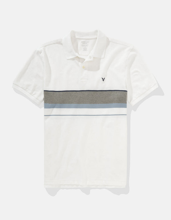 Camiseta Tipo Polo Manga Corta Hombre AE - Blanco