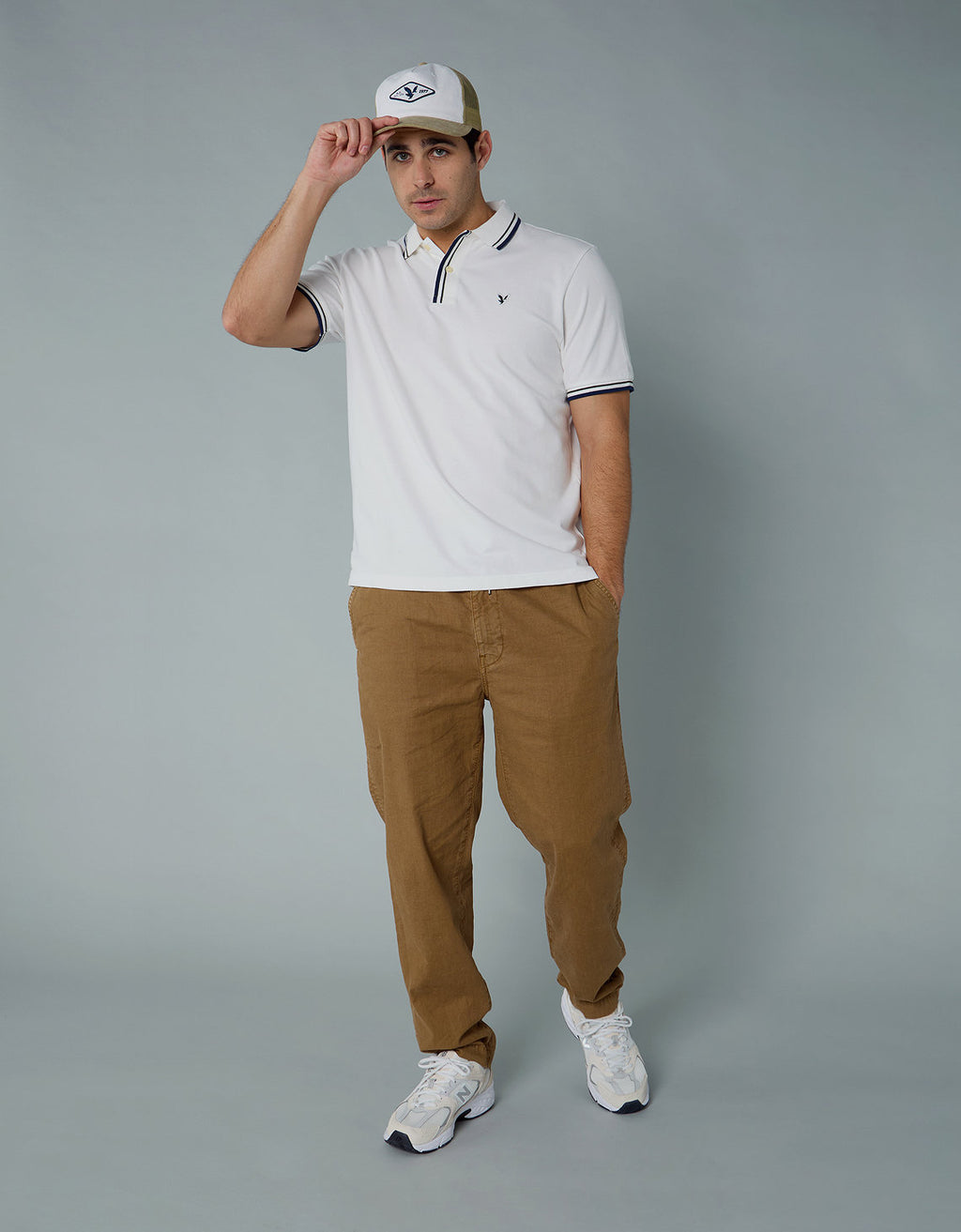 Polo de Piqué Elástico con Detalles en Contraste - Blanco 1165_4401_100_of