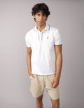 Polo de Piqué Elástico con Apariencia Desgastada para Hombre - Blanco 1165_4559_100_of