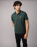 Polo de Piqué Elástico con Apariencia Desgastada para Hombre - Verde 1165_4559_300_of