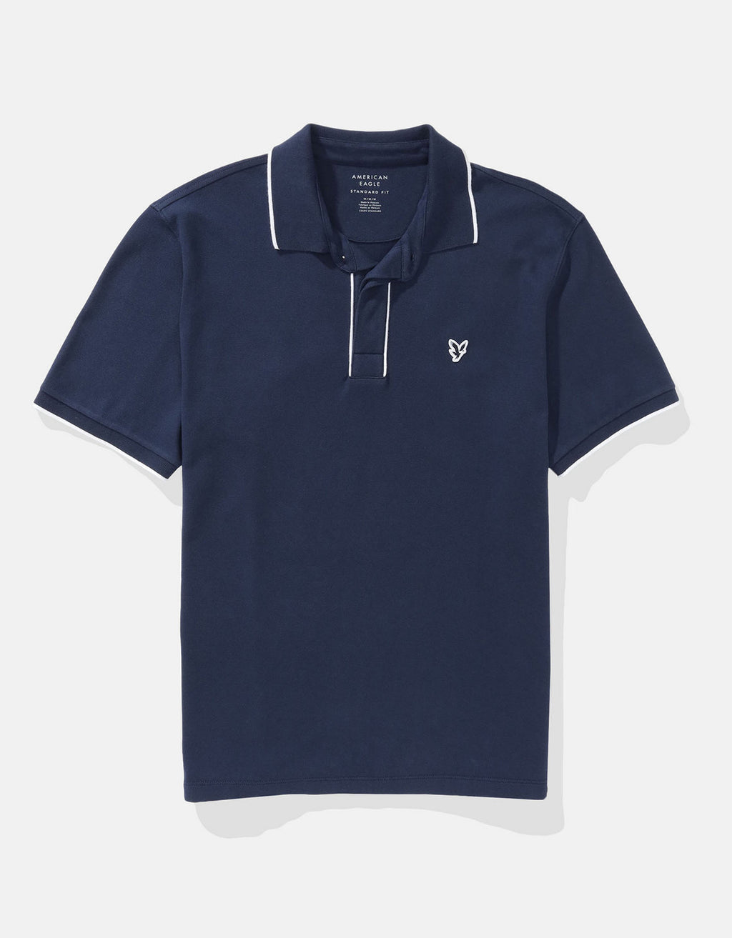 Polo de Piqué Elástico con Apariencia Desgastada para Hombre - Azul 1165_4559_410_f