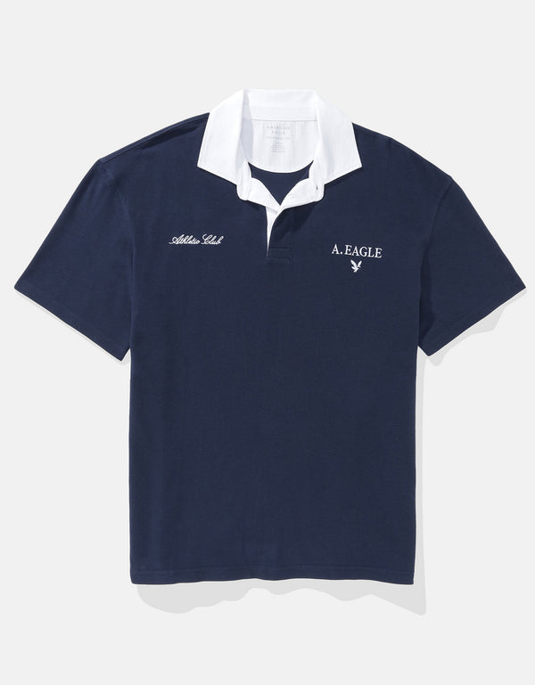 Polo Piqué Gráfico Ae - Azul