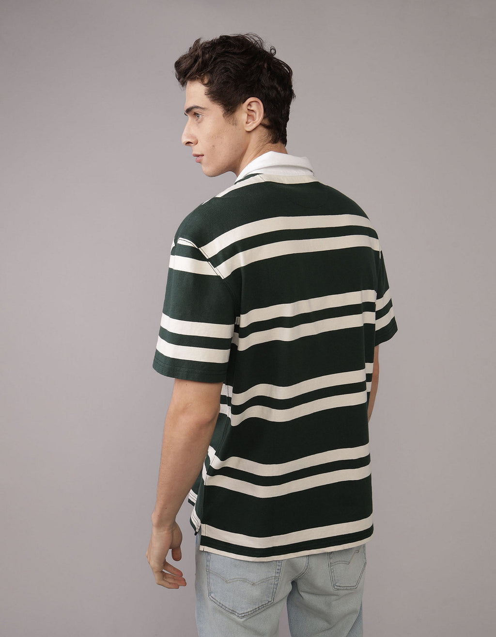 Camiseta Polo Ajustada de Piqué Flex Ae - Verde 1165_4794_300_ob