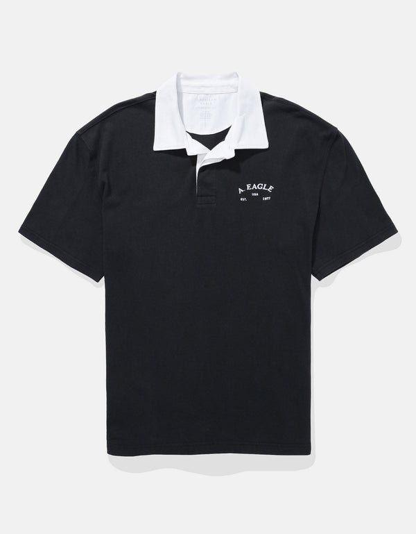 Polo Piqué Gráfico Ae - Blanco