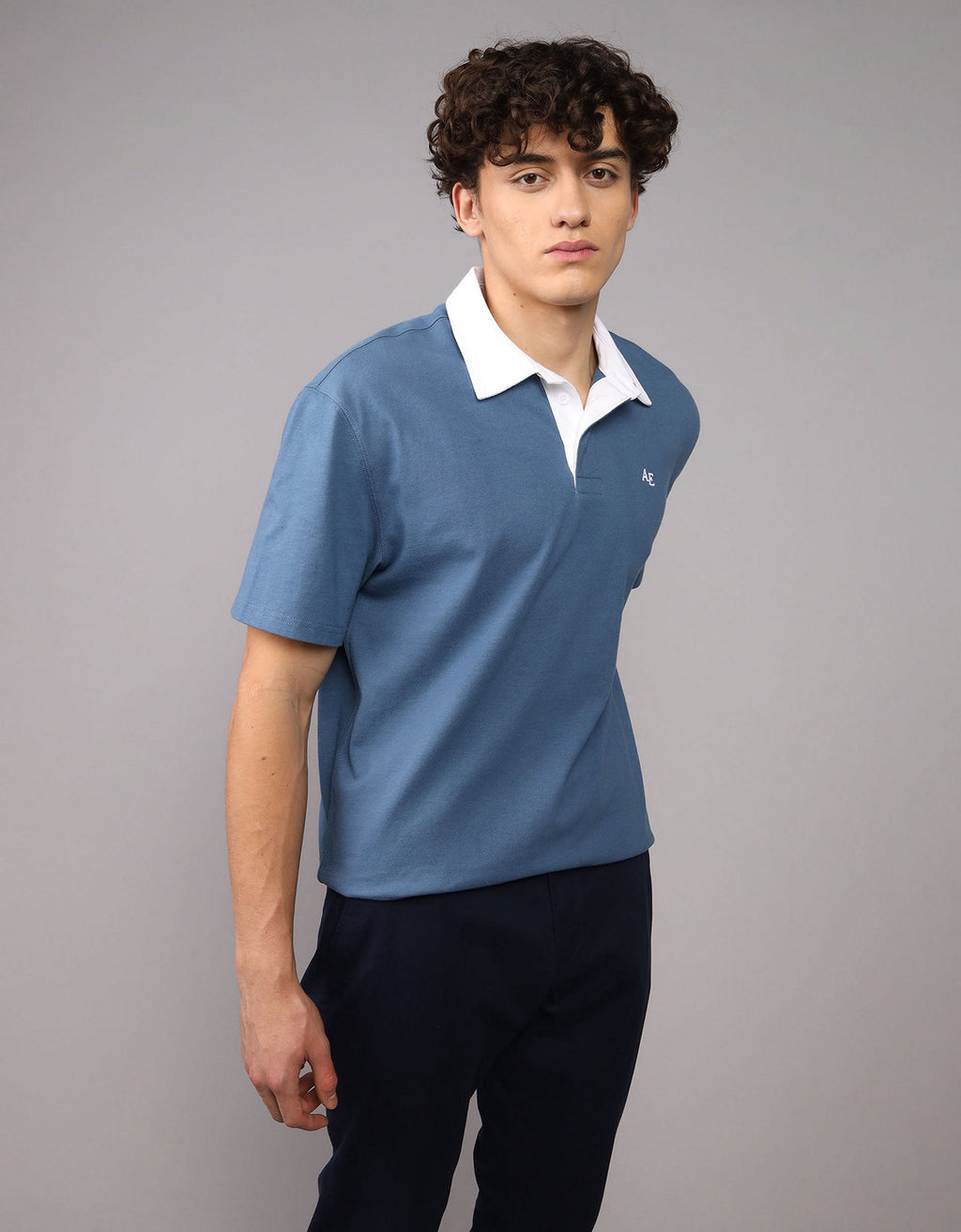 Polo Piqué Gráfico Ae - Azul 1165_4881_410_of
