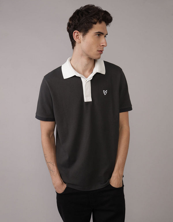 Camiseta Tipo Polo Slim Fit Ae - Blanco