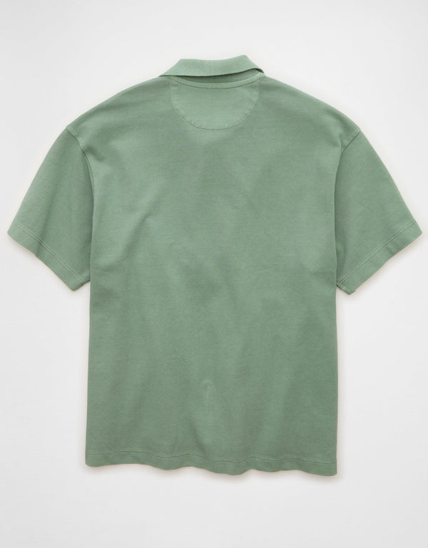 Camiseta Tipo Polo Boxy Ae - Verde