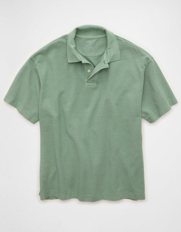 Camiseta Tipo Polo Boxy Ae - Verde