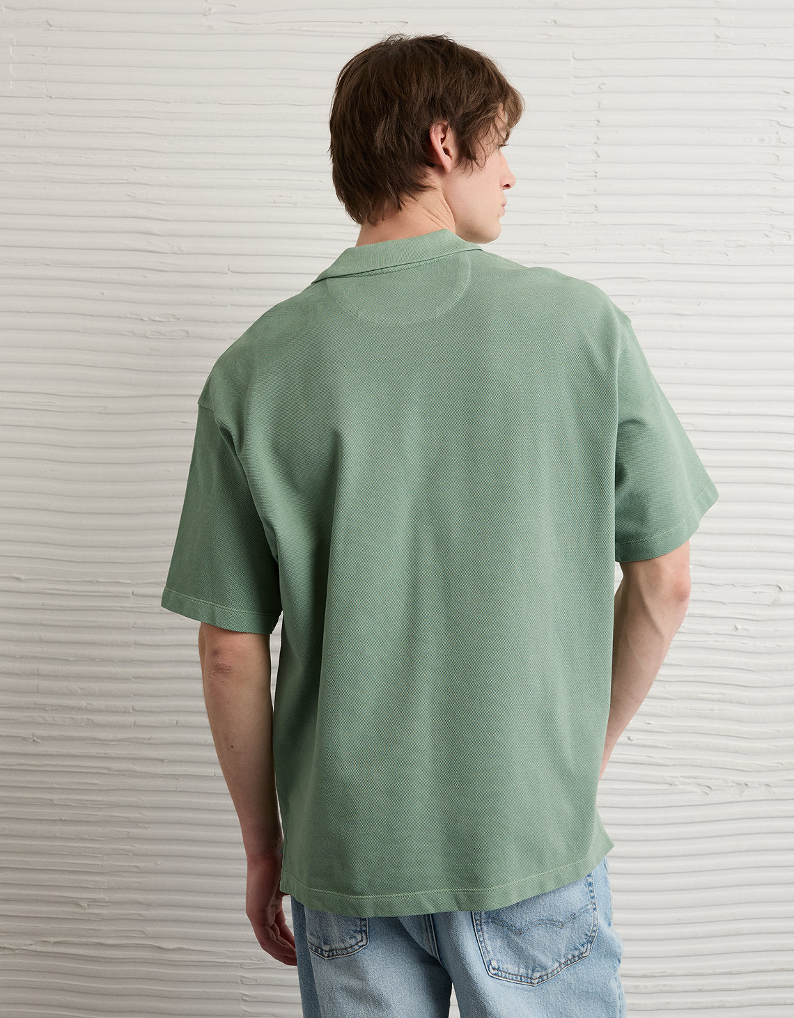 Camiseta Tipo Polo Boxy Ae - Verde 1165_4983_300_ob