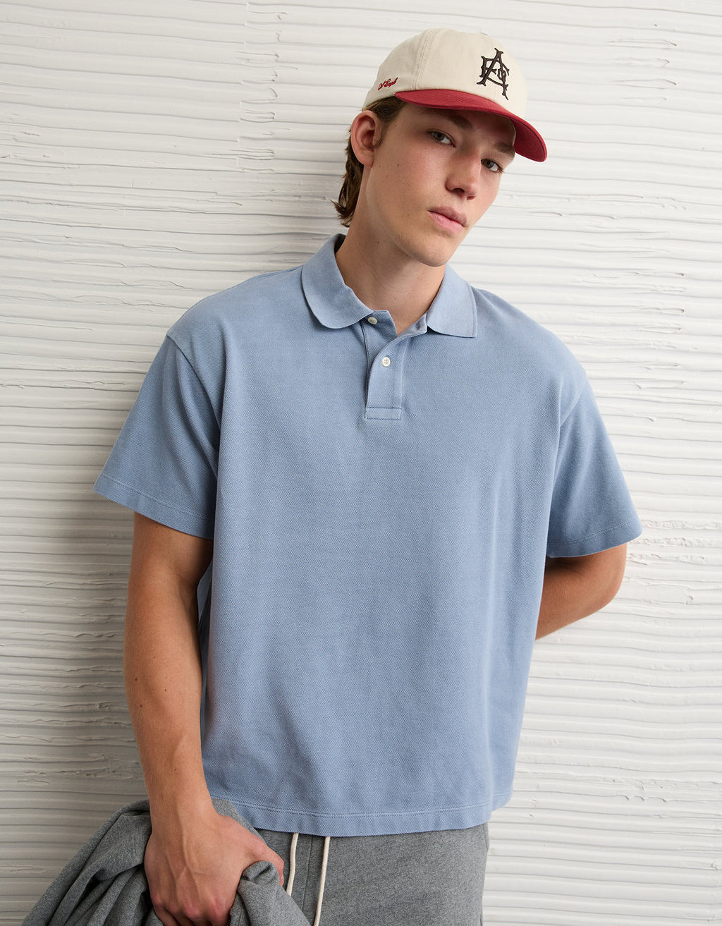 Camiseta Tipo Polo Boxy Ae - Azul 1165_4983_400_of