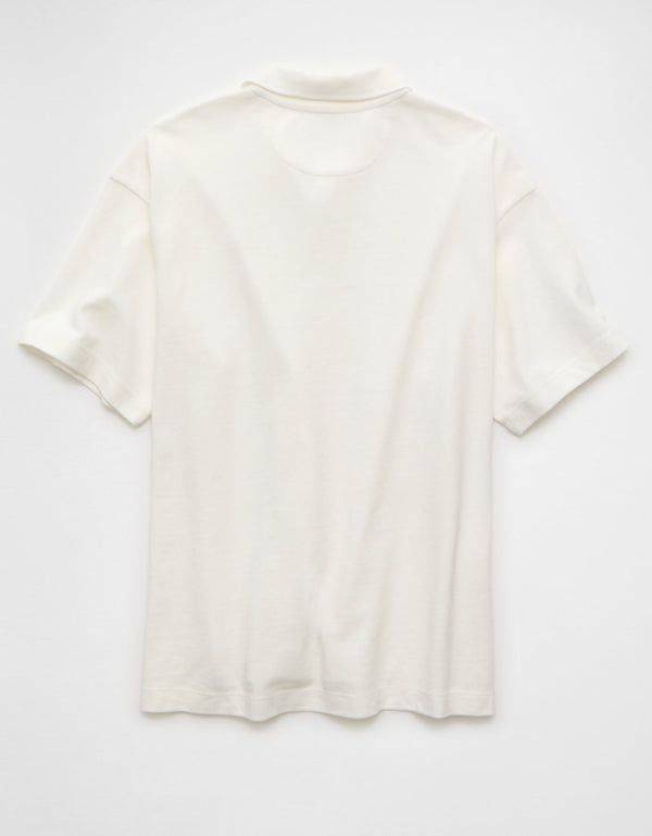 Camiseta Polo Boxy Ae - Blanco