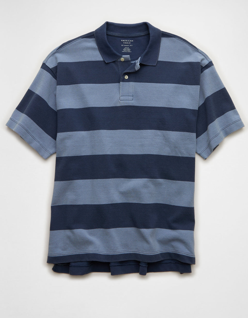 Camiseta Polo Piqué Boxy fit Ae - Azul 1165_5160_410_f