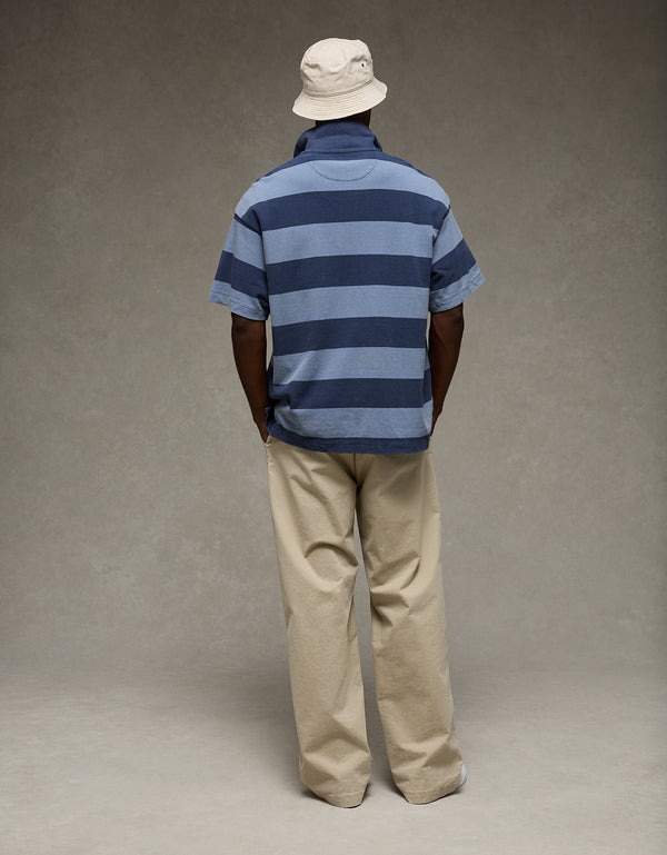 Camiseta Polo Piqué Boxy fit Ae - Azul