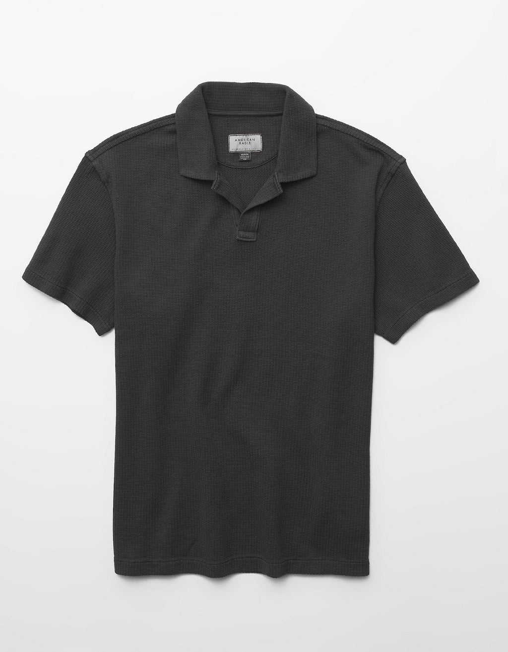 Polo de punto con cuello Johnny y ajuste estándar. - Negro 1165_5220_167_f