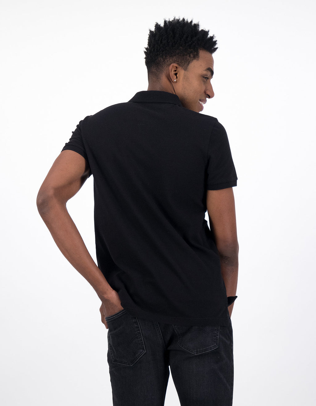 Camiseta Tipo Polo Slim Fit Ae - Negro 1165_9146_001_ob