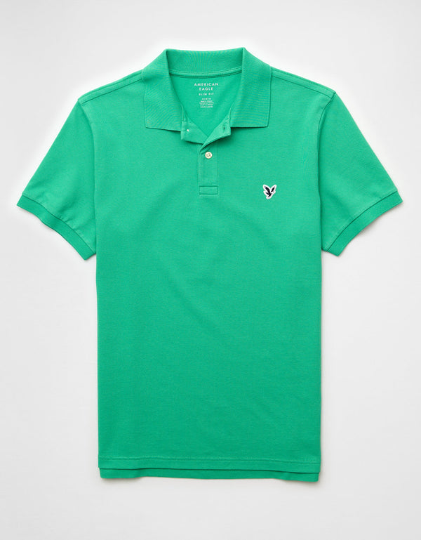 Camiseta Tipo Polo Slim Fit Ae - Verde