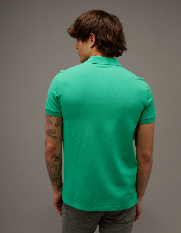 Camiseta Tipo Polo Slim Fit Ae - Verde