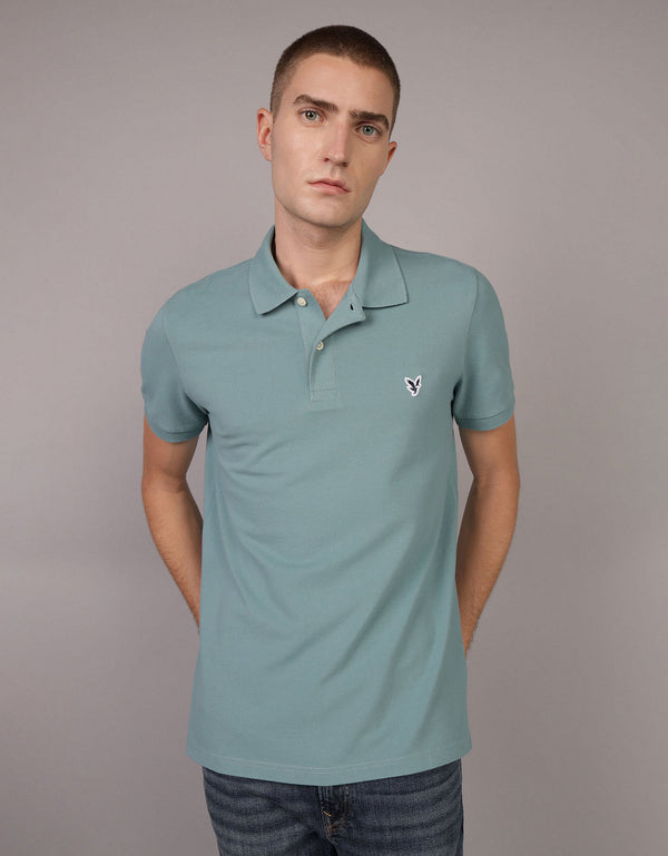 Camiseta Tipo Polo Slim Fit Ae - Verde