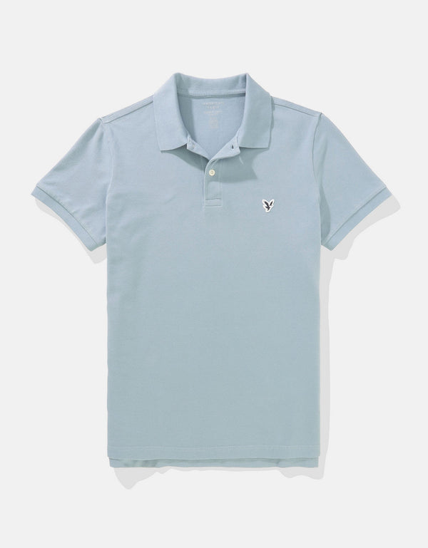 Camiseta Tipo Polo Slim Fit Ae - Azul