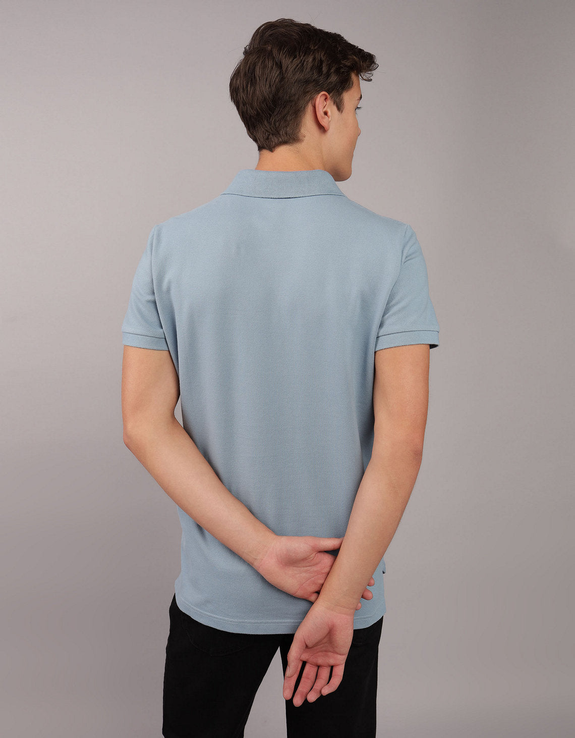 Camiseta Tipo Polo Slim Fit Ae - Azul 1165_9146_403_ob