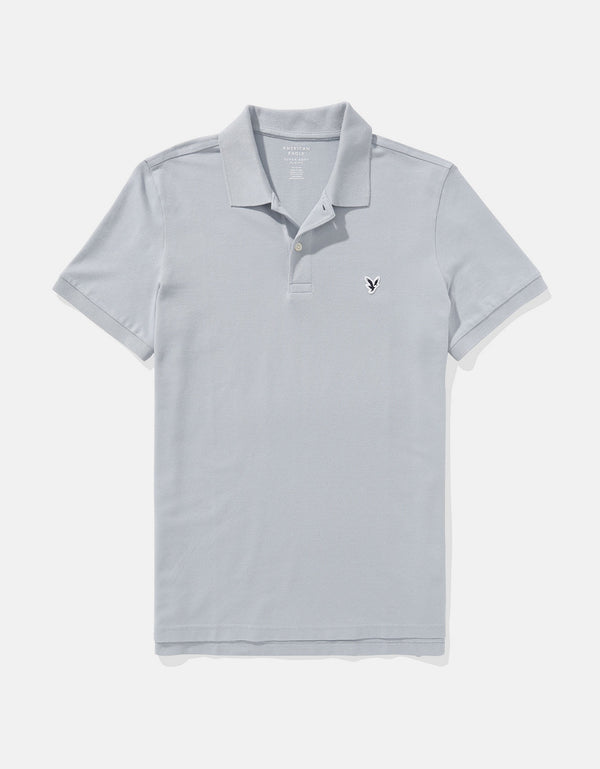 Camiseta Tipo Polo Slim Fit Ae - Azul