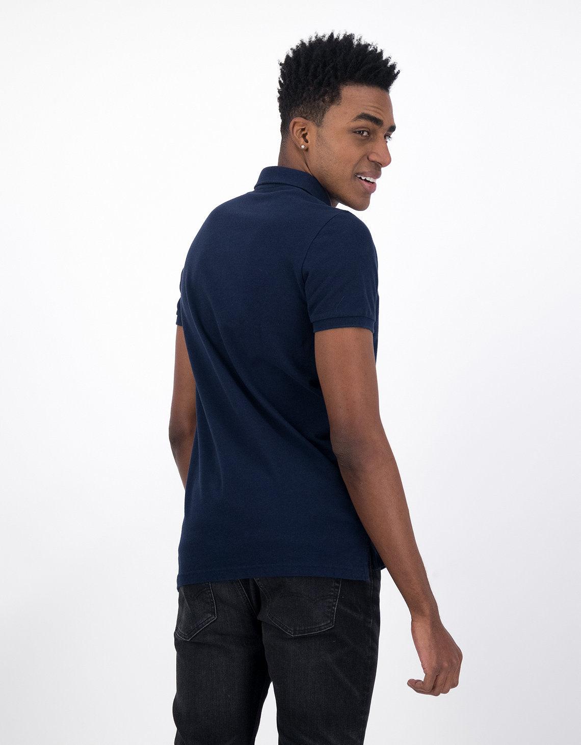 Camiseta Tipo Polo Slim Fit Ae - Azul 1165_9146_410_ob