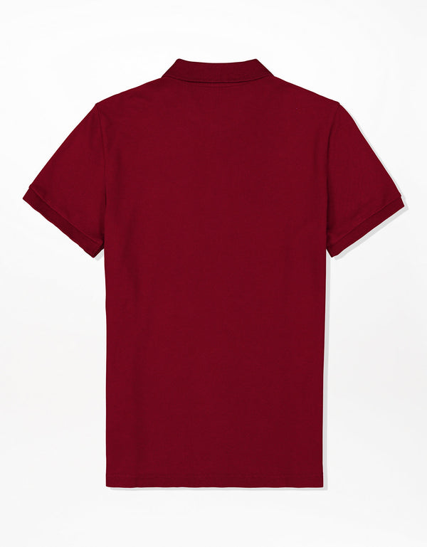 Camiseta Tipo Polo Slim Fit Ae - Rojo