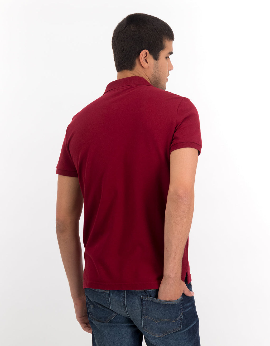 Camiseta Tipo Polo Slim Fit Ae - Rojo 1165_9146_600_ob