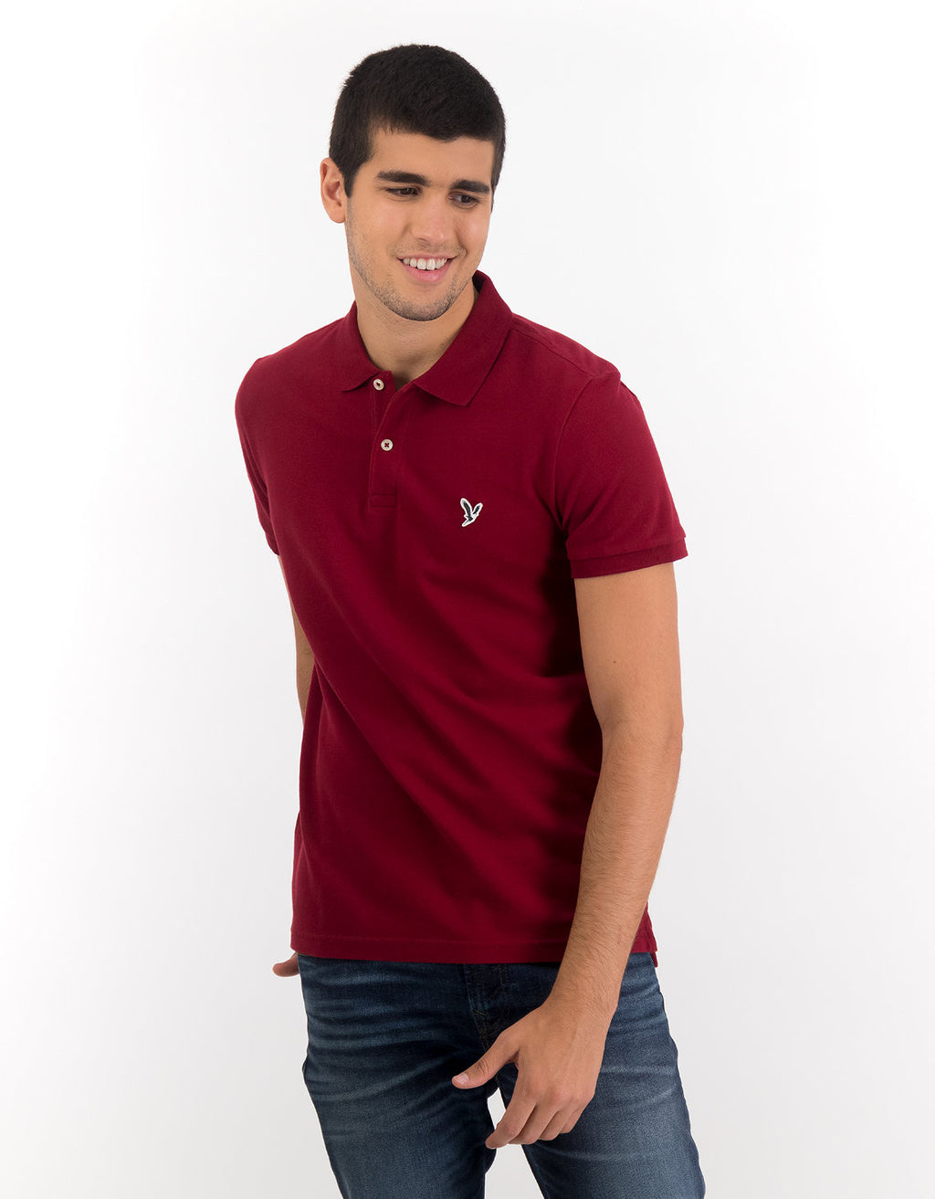 Camiseta Tipo Polo Slim Fit Ae - Rojo 1165_9146_600_of