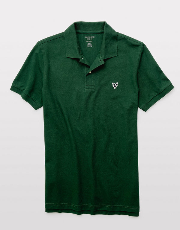 Camiseta Tipo Polo Slim Fit Ae - Rosa