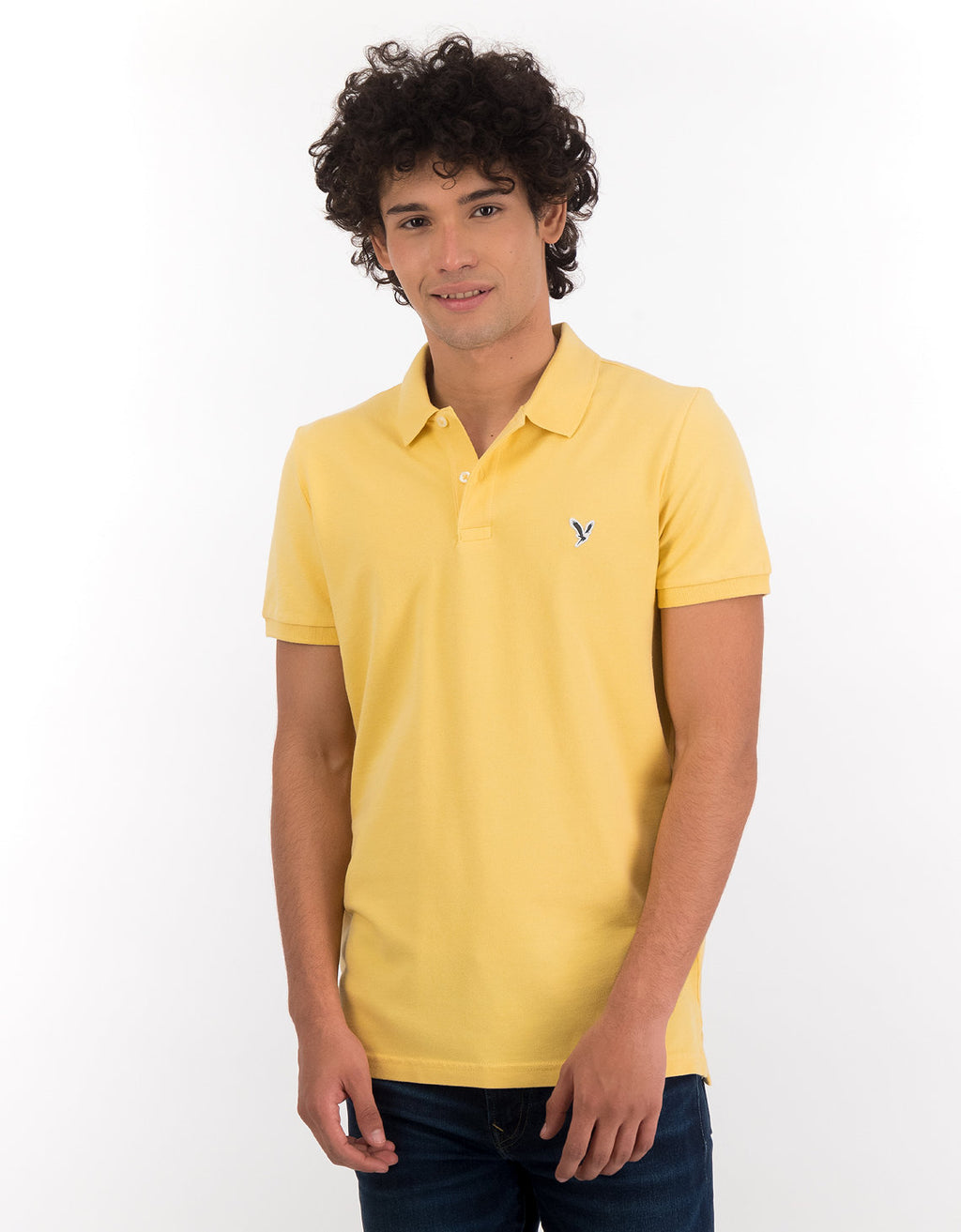 Camiseta Tipo Polo Slim Fit Ae - Amarillo 1165_9146_700_of