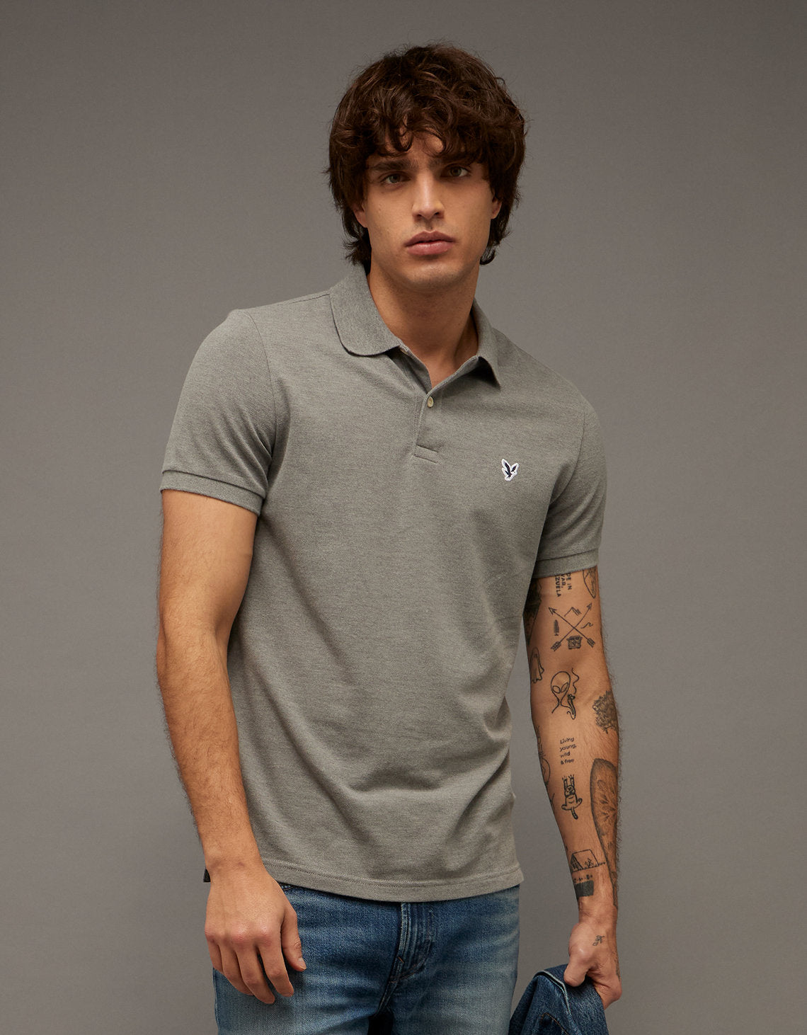 Polo Slim Fit para Hombre - Gris 1165_9147_006_of