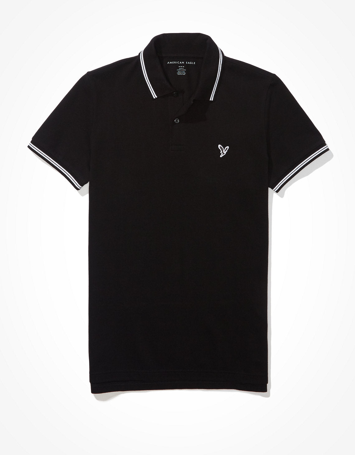 Camiseta Polo de Pique Slim Fit Ae - Negro 1165_9150_001_f