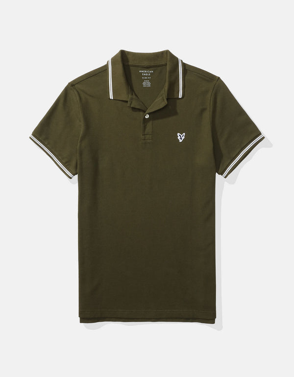 Camiseta Polo de Pique Slim Fit Ae - Verde